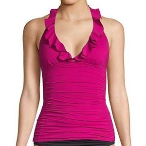Ralph Lauren ruffle magenta tankini